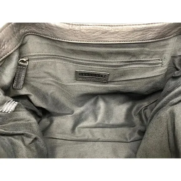 Levenger Black Large Leather Flap Messenger Commuter Bag P81 - Picture 11 of 15